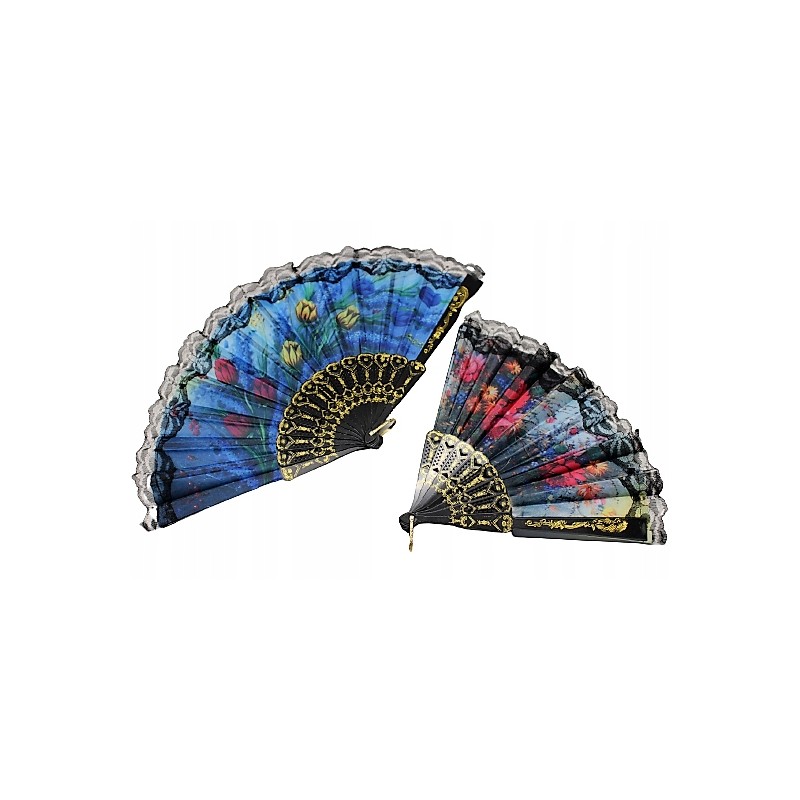 EVENTAIL AVEC DENTELLE ESPAGNOL MOTIF ALEATOIRE EVENTAIL AVEC DENTELLE ESPAGNOL MOTIF ALEATOIRE