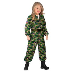 DEGUISEMENT PILOTE COMBINAISON VERT CAMOUFLAGE TAILLE 14-16 ANS 