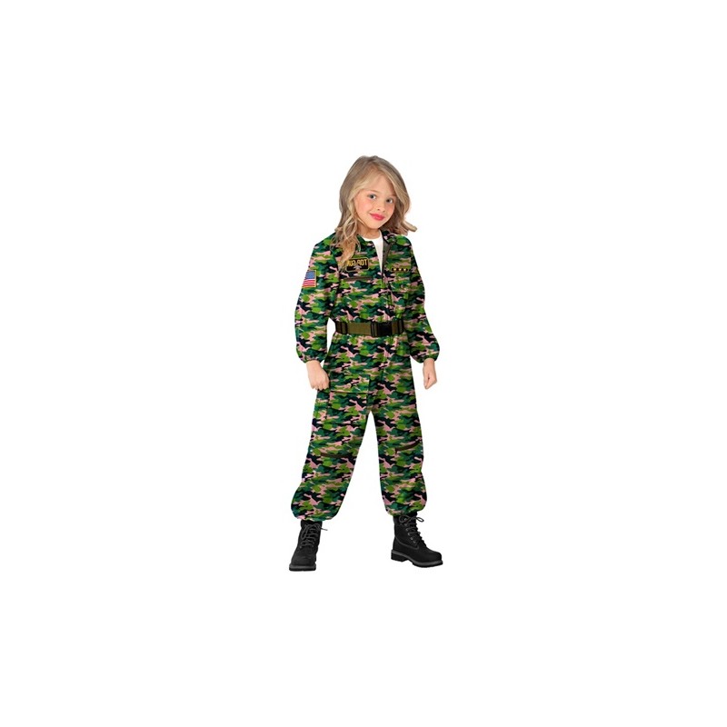 DEGUISEMENT PILOTE COMBINAISON VERT CAMOUFLAGE TAILLE 140CM DEGUISEMENT PILOTE COMBINAISON VERT CAMOUFLAGE TAILLE 140CM