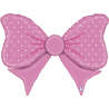 BALLON METALLIQUE EN FORME DE NOEUD ROSE A POINT BLANC 109 CM 