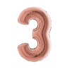 BALLON METALLIQUE CHIFFRE 3 ROSE GOLD 100 CM