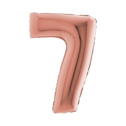BALLON METALLIQUE CHIFFRE 7 ROSE GOLD 100 CM