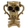 DECORATION COUPE RESINE TETE DE MORT OR 22 CM X 14 CM X 25.5 CM 
