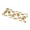 CHEMIN DE TABLE VELOURS CREME FEUILLES OR 28 CM X 300 CM 