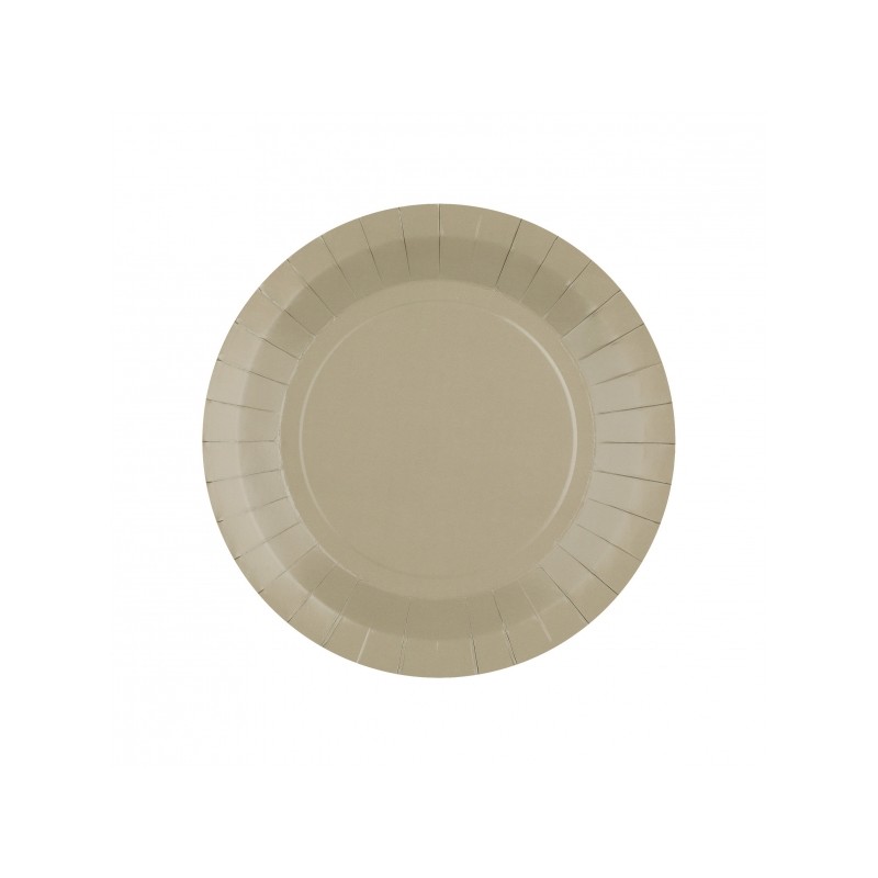 10 ASSIETTES CARTON RONDE TAUPE 18 CM 10 ASSIETTES CARTON RONDE TAUPE 18 CM