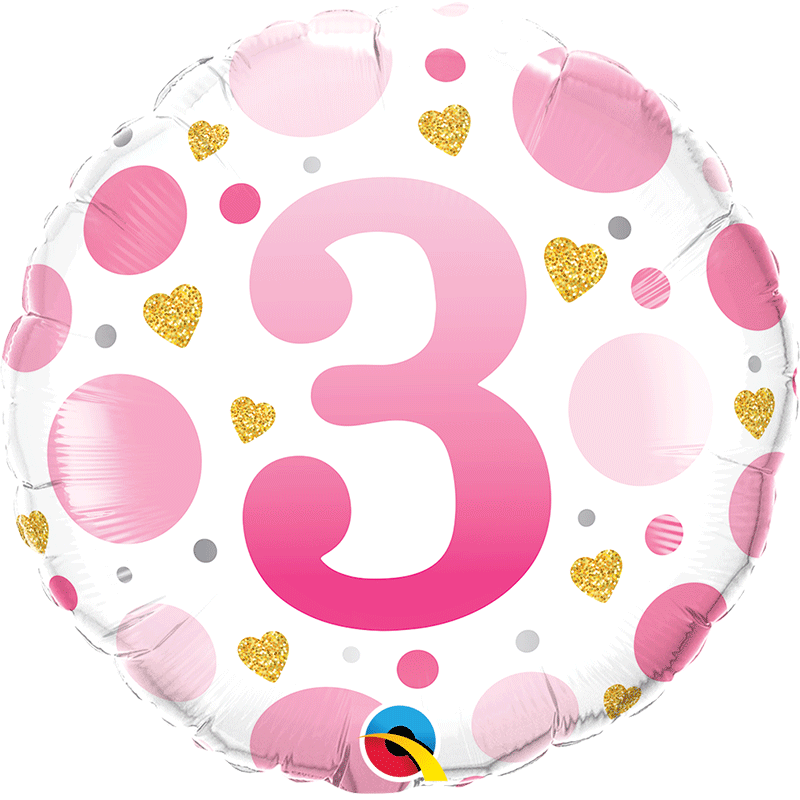 BALLON METALLIQUE ROND 3 ROSE ET BLANC 46 CM BALLON METALLIQUE ROND 3 ROSE ET BLANC 46 CM