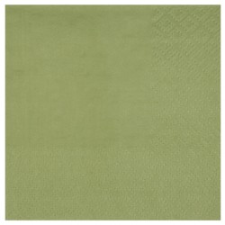 25 SERVIETTES PAPIER CRYSTAL VERT EUCALYPTUS SAUGE OU OLIVE 33 X 33 CM
