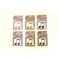 STICKER NOTE DE MUSIQUE GLITTER 6 MODELES SANS LE CHOIX DU MODELE