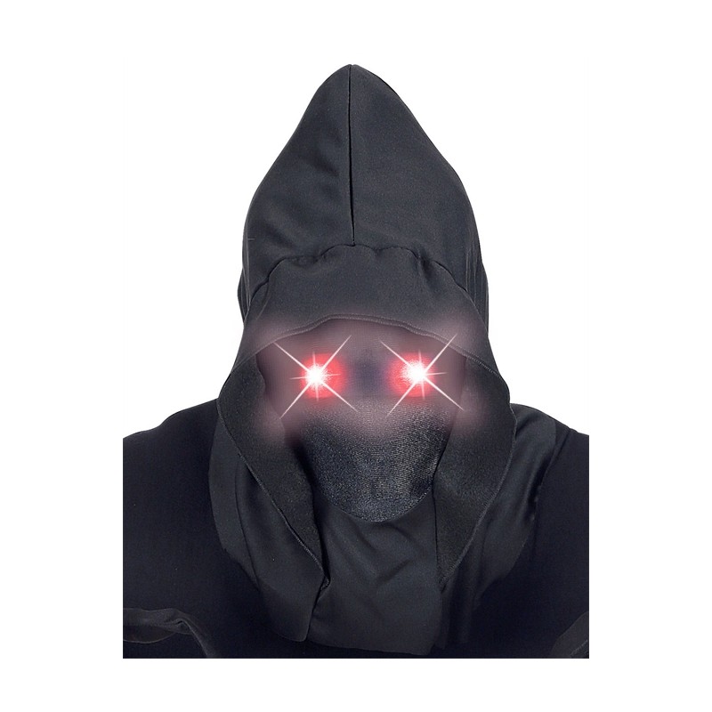 MASQUE CAGOULE NOIRE YEUX LED ROUGE MASQUE CAGOULE NOIRE YEUX LED ROUGE