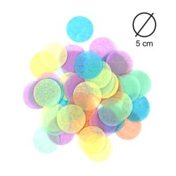 CONFETTIS RONDS PASTEL MULTICOLORES 5 CM