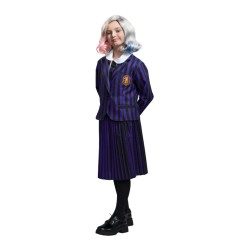 DEGUISEMENT FILLE MERCREDI  ADDAMS UNIFORME ECOLIERE VIOLET TAILLE 164