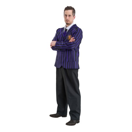 DEGUISEMENT HOMME MERCREDI  ADDAMS UNIFORME ECOLIER VIOLET TAILLE L