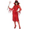 DEGUISEMENT HALLOWEEN FEMME DIABLESSE ROBE ROUGE TAILLE L 