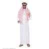 DEGUISEMENT HOMME SHEIKH OU EMIR ARABE BLANC COIFFE ROUGE TAILLE M-L