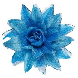 FLEURS POUR CHEVEUX BLEU 