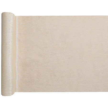 CHEMIN DE TABLE SCINTILLANT OR VELOUR FILIGRANE OR 28 CM X 2.5 M 