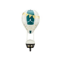 BALLON METALLIQUE BLANC BLEU CANARD ET OR 40 X 86 CM