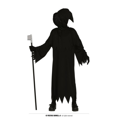 DEGUISEMENT FAUCHEUSE TUNIQUE A CAPUCHE NOIRE TAILLE 7-9 ANS