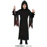 DEGUISEMENT FAUCHEUSE TUNIQUE A CAPUCHE NOIRE EN SANG TAILLE 7-9 ANS