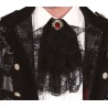 COLLIER A JABOT VAMPIRE  NOIR AVEC PIERRE ROUGE
