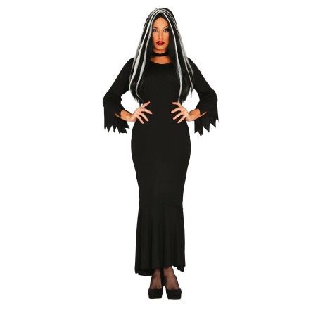 DEGUISEMENT HALLOWEEN FEMME (MORTICIA ) SORCIERE OU VAMPIRE  NOIR TAILLE L