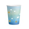 8 GOBELETS BLEU AVEC ETOILES OR ET BLANC 250 ML 