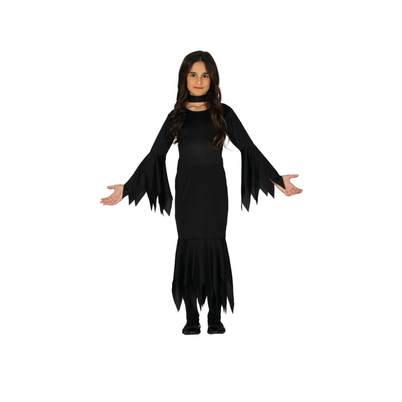 DEGUISEMENT HALLOWEEN SORCIERE VAMPIRE NOIR TAILLE 7-9 ANS 