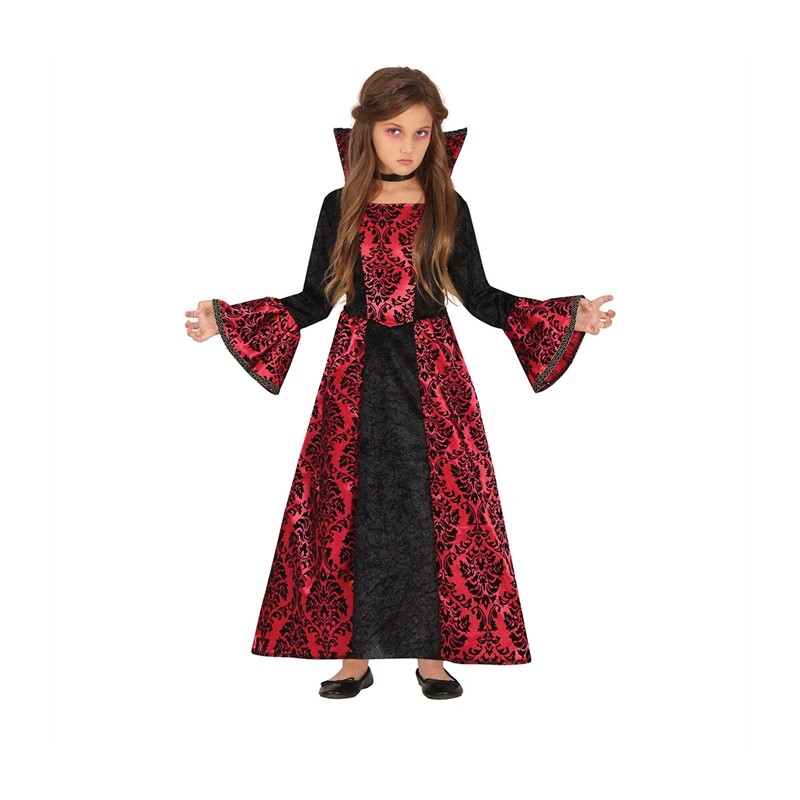 DEGUISEMENT HALLOWEEN ENFANT VAMPIRE PRINCESSE ROUGE ET NOIR TAILLE 5-6 ANS DEGUISEMENT HALLOWEEN ENFANT VAMPIRE PRINCESSE ROUGE ET NOIR TAILLE 5-6 ANS