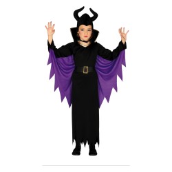 DEGUISEMENT ENFANT ROBE MALEFIQUE NOIR-VIOLET TAILLE 5-6 ANS