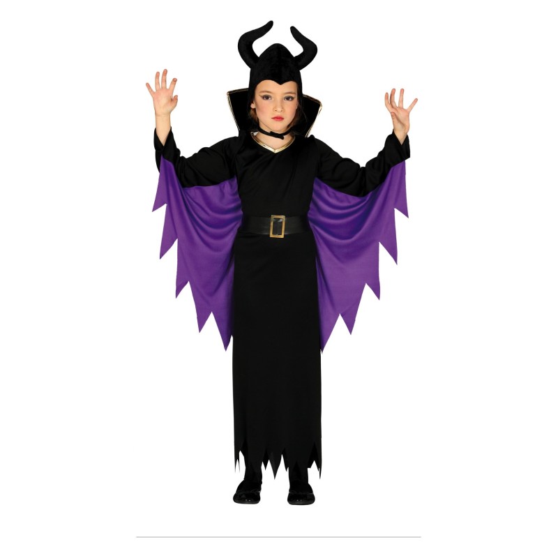 DEGUISEMENT ENFANT ROBE MALEFIQUE NOIR-VIOLET TAILLE 5-6 ANS
