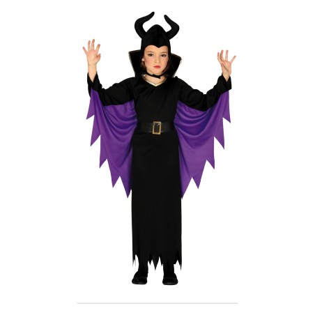 DEGUISEMENT ENFANT ROBE MALEFIQUE NOIR-VIOLET TAILLE 5-6 ANS