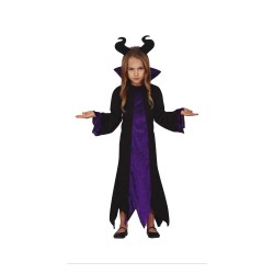 DEGUISEMENT HALLOWEEN FILLE ROBE NOIR ET VIOLET TAILLE 7-9 ANS 