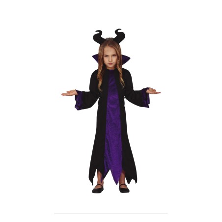DEGUISEMENT HALLOWEEN FILLE ROBE NOIR ET VIOLET TAILLE 7-9 ANS 