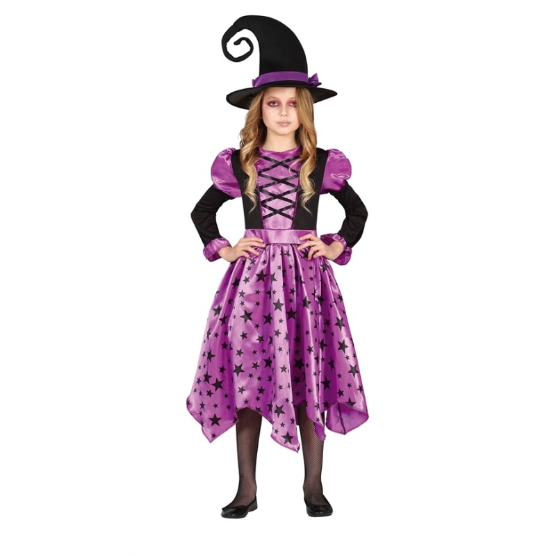 DEGUISEMENT HALLOWEEN SORCIERE VIOLET ET NOIR ETOILE TAILLE 3-4 ANS DEGUISEMENT HALLOWEEN SORCIERE VIOLET ET NOIR ETOILE TAILLE 3-4 ANS