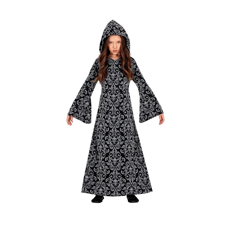 DEGUISEMENT HALLOWEEN SORCIER(E) GRISE TAILLE 5-6 ANS 