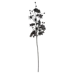 BRANCHE MYSTIQUE FEUILLAGES ET ARAIGNEES NOIR ET PAILLETTES 70 CM