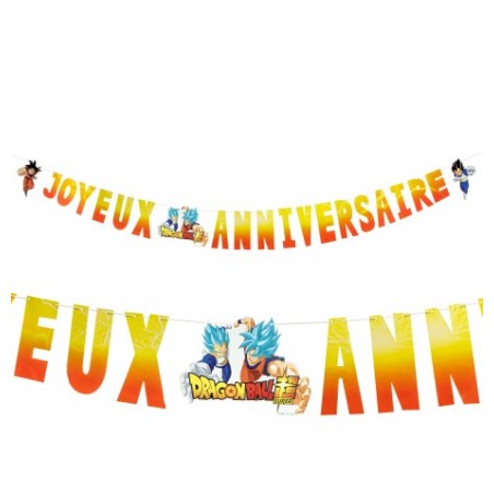 GUIRLANDE JOYEUX ANNIVERSAIRE DRAGON BALL Z 250 X 16 CM 