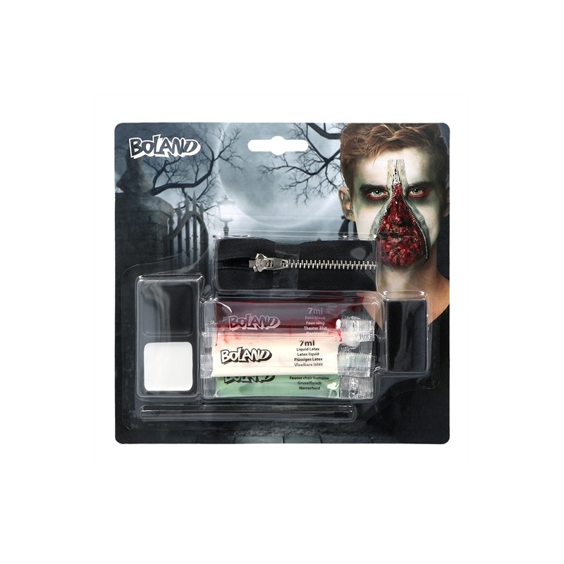 KIT MAQUILLAGE FERMETURE ECLAIR ZOMBIE HALLOWEEN KIT MAQUILLAGE FERMETURE ECLAIR ZOMBIE HALLOWEEN