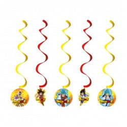 SET DE 5 SUSPENSIONS SWIRL DRAGON BALL Z DIA 17 CM X 60 CM