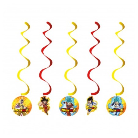 SET DE 5 SUSPENSIONS SWIRL DRAGON BALL Z DIA 17 CM X 60 CM
