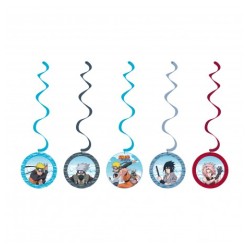 SET DE 5 SUSPENSIONS SWIRL NARUTO SHIPPUNDEN DIA 17 CM X 60 CM