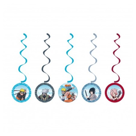 SET DE 5 SUSPENSIONS SWIRL NARUTO SHIPPUNDEN DIA 17 CM X 60 CM