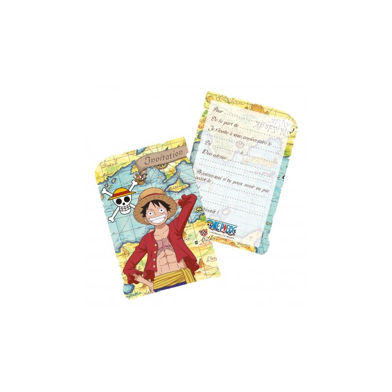 8 INVITATIONS + ENVELOPPES ONE PIECE LUFFY 8 INVITATIONS + ENVELOPPES ONE PIECE LUFFY
