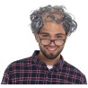 PERRUQUE CRANE CHAUVE CHEVEUX GRIS GRAND PERE