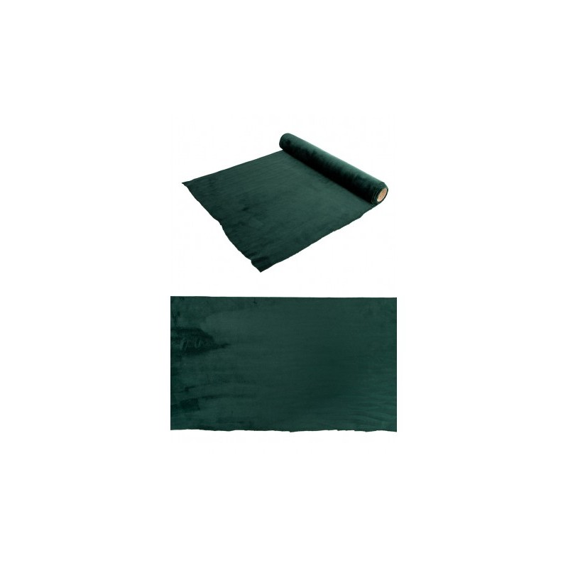CHEMIN DE TABLE VERT FONCE EN VELOURS 28 CM X 3 METRES CHEMIN DE TABLE VERT FONCE EN VELOURS 28 CM X 3 METRES