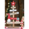 CENTRE DE TABLE BOIS JOYEUX NOEL GNOMES 5 DIRECTIONS 43 CM