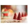 SACHET 6 MINI SAPINS DE TABLE PAILLETTES ROUGE 4 CM X 7 CM