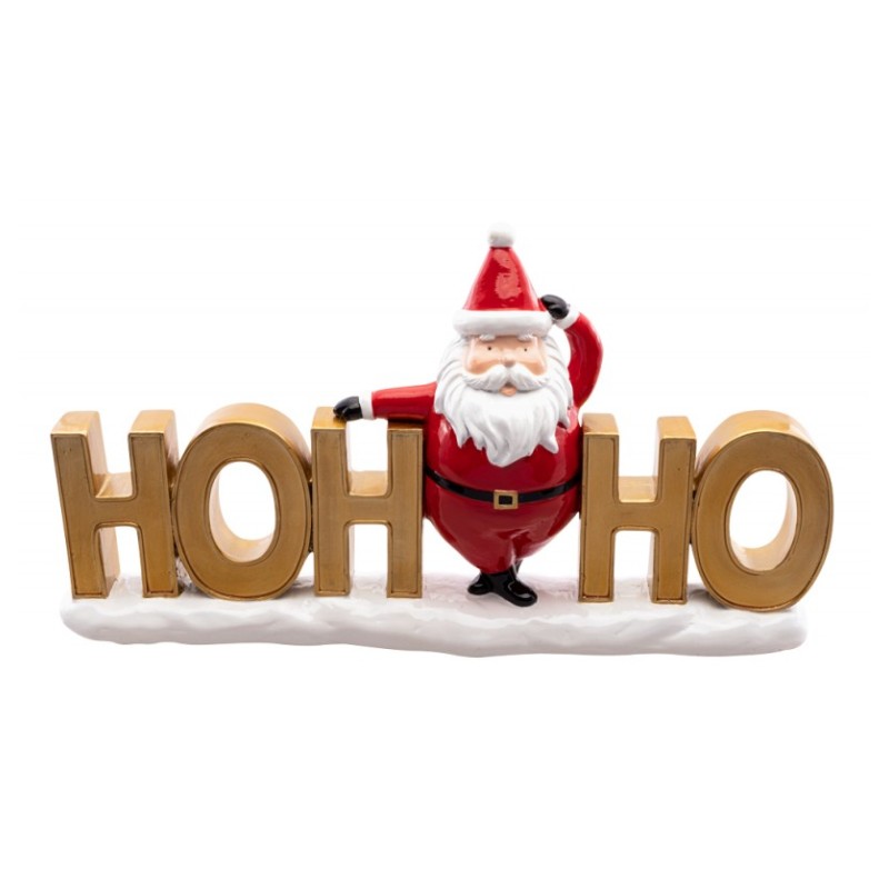 CENTRE DE TABLE RESINE PERE NOEL HOHOHO 30 CM X 6.5 CM X 17 CM HT CENTRE DE TABLE RESINE PERE NOEL HOHOHO 30 CM X 6.5 CM X 17 CM HT