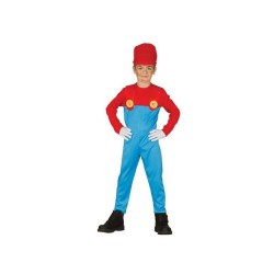 DEGUISEMENT ENFANT PLOMBIER ROUGE ET BLEU TAILLE 10-12 ANS 