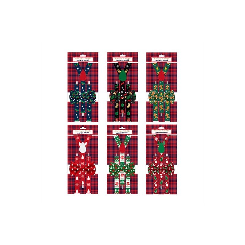 KIT OU SET DE NOEL  BRETELLE- NOEUD PAPILLON